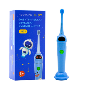 Звуковая щетка Revyline RL 020 Kids в голубом дизайне и с наклейками - Изображение #1, Объявление #1731830