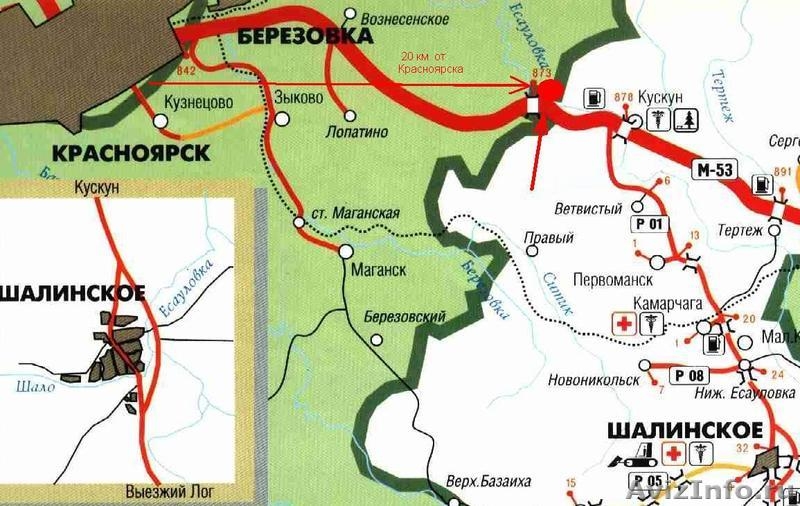 первая линия М-53, свет, река, асфальт, авт. ост., 25 км. от Красноярска - Изображение #1, Объявление #231816