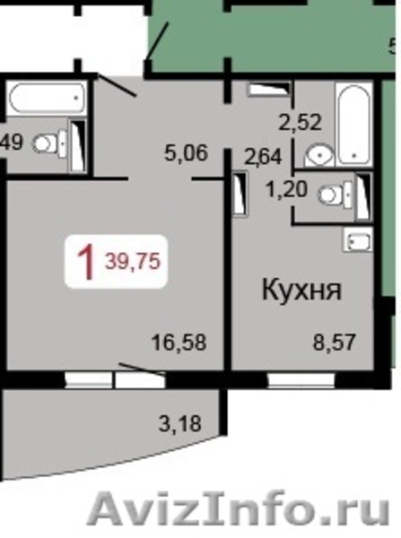 1-комн. Крайняя,4, 5/14П, 40м2, сдача лето 2012 СОБСТВЕННИК - Изображение #2, Объявление #453952